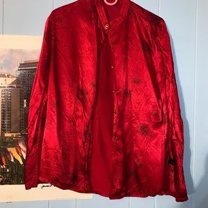 Hot & Sexy❤️Red Satin Blouse.📍